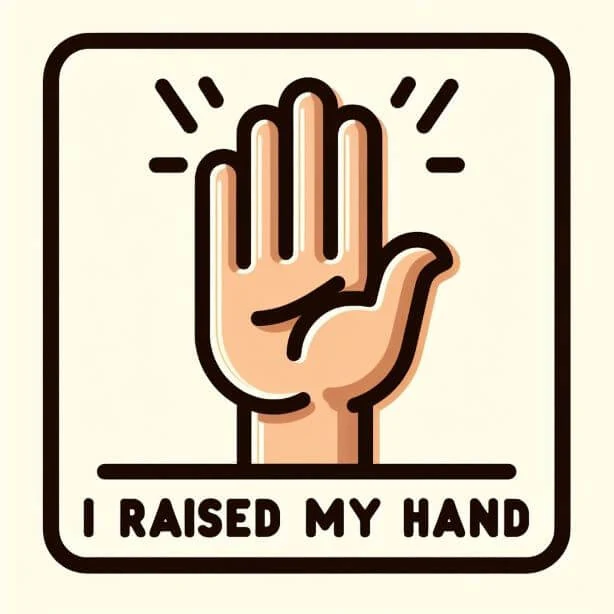 Raise My Hand pledge badge